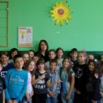 Teacher Marija with students